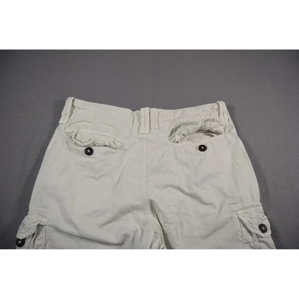 American Eagle Cargo Shorts Mens 33 Khaki Heavyweight Cotton Classic Baggy 11in